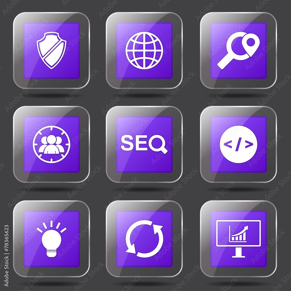 SEO Internet Sign Square Vector Violet Icon Design Set 2 SEO Internet Sign Square Vector Violet Icon Design Set 2