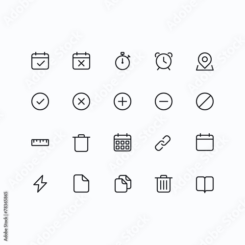 Outline vector icons for web and mobile