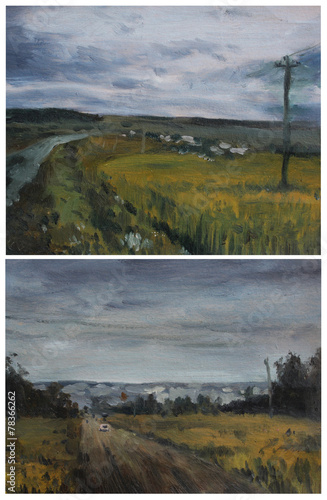 oil sketches cloudy