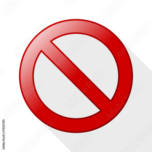 No sign with long shadow on white background Free Download No sign with long shadow on white background - GFXLoad