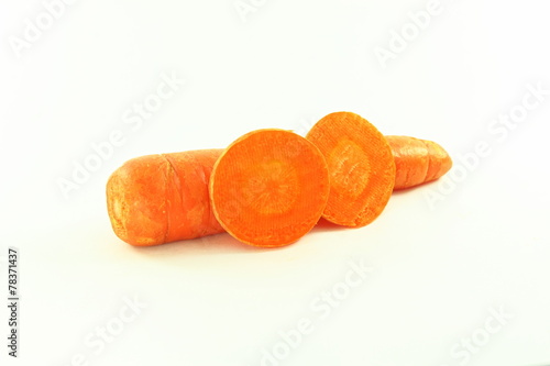 carrot with slice in white background