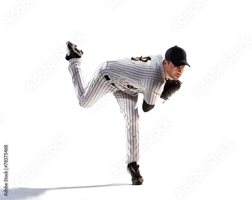 Obraz na płótnie isolated on white professional baseball player
