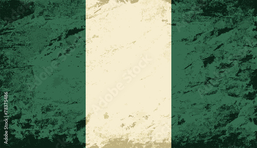 Nigerian flag. Grunge background. Vector illustration © Khvost