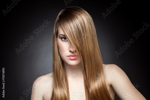 Woman with long straight hair