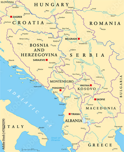 Central Balkan Political Map