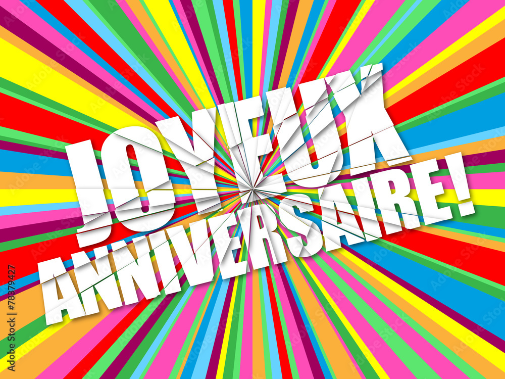 Carte Joyeux Anniversaire Bonne Fete Felicitations Message Stock Vector Adobe Stock