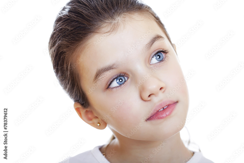 Portrait of a charming little girl smiling at camera Portrait of a charming little girl smiling at camera