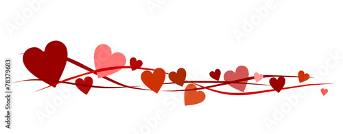 Banner mit roten Herzen