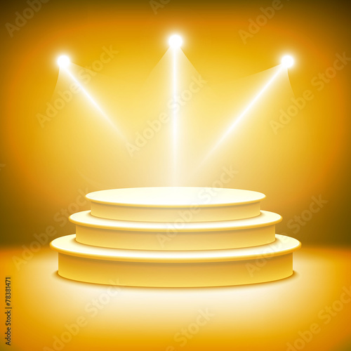 Illuminated stage podium for award ceremony vector