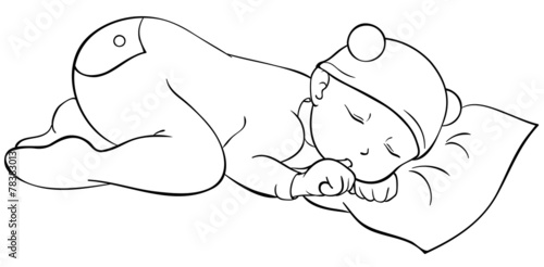 schlafendes Baby Ausmalbild