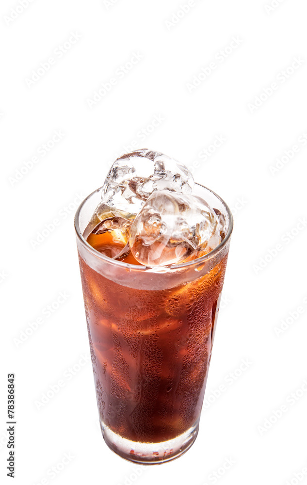 Plain ice coffee over white background Plain ice coffee over white background