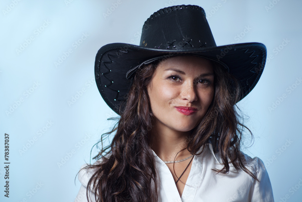 Woman with cowboy hat Woman with cowboy hat