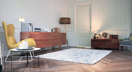 Photography Zimmer in Altbauwohnung mit modernen Möbeln