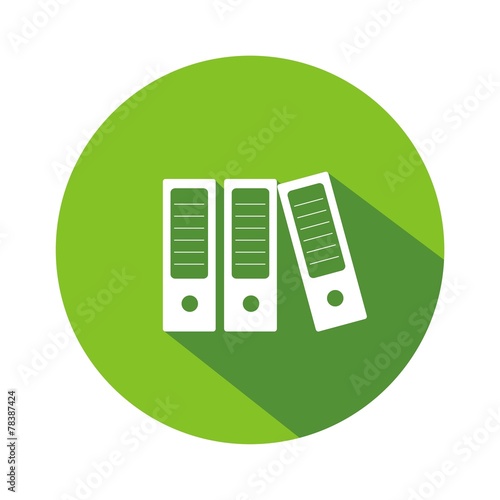 Icono archivadores informal verde botón sombra