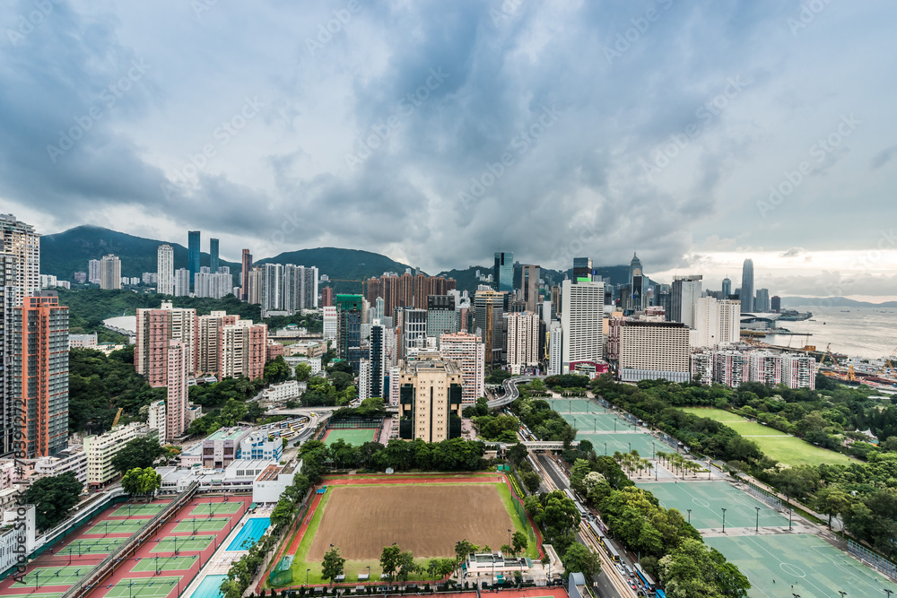 Obraz premium cityscape Victoria Park Causeway Bay Hong Kong