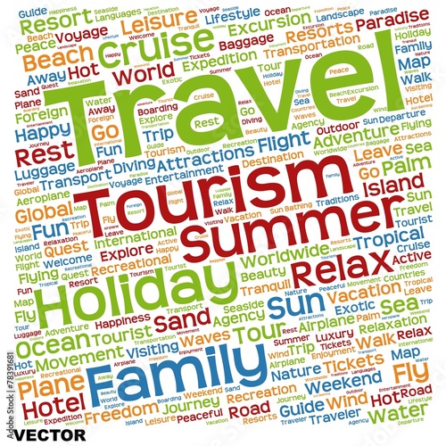 Conceptual tourism word cloud
