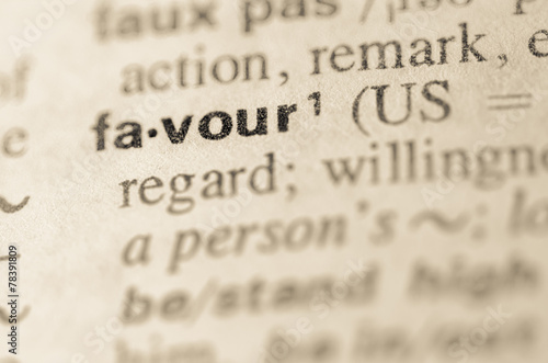 Dictionary definition of word favour