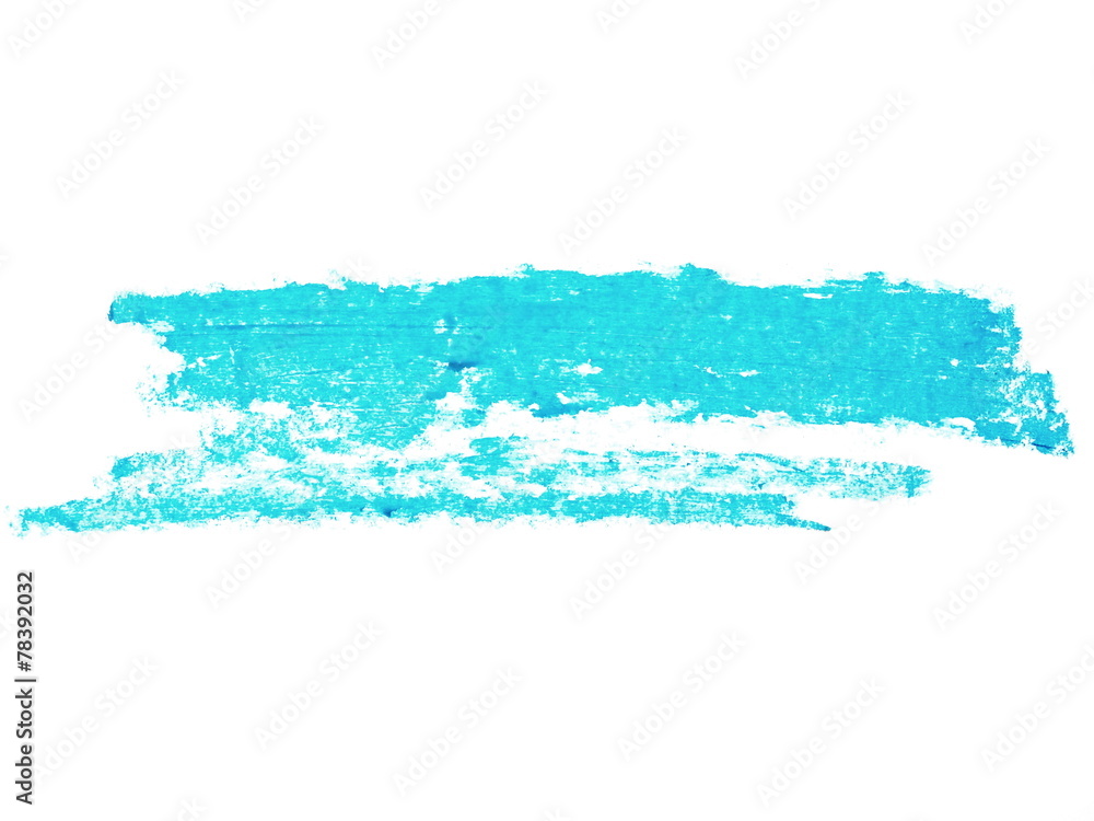 Obraz premium photo grunge blue wax pastel crayon spot isolated on white