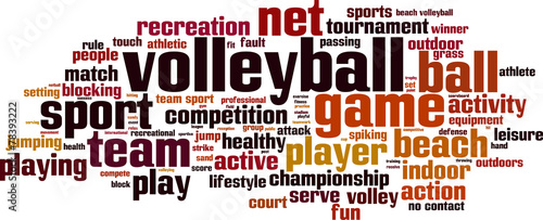 Volleyball word cloud concept. Vector illustration