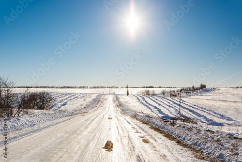 Snow-covered road
