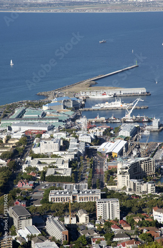 Cape Town Waterfront harbour and Table Bay South Africa