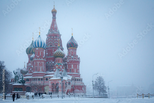Canvas Print Cathedral of Saint Basil the Blessed on winter Red Square