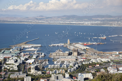 Cape Town Waterfront harbour and Table Bay South Africa