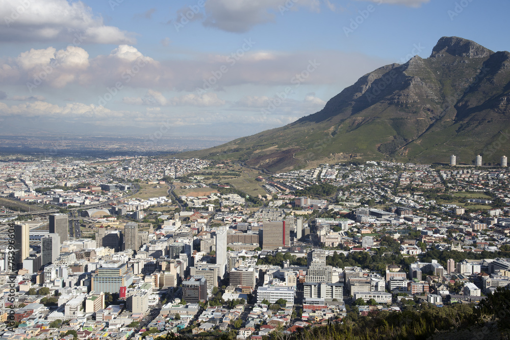 City centre Cape Town below Table Mountain South Africa