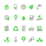 Ecology icons set, Green energy