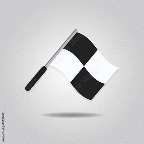 Abstract assistant referee wavy flag icon