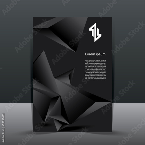 Brochure template with abstract black background