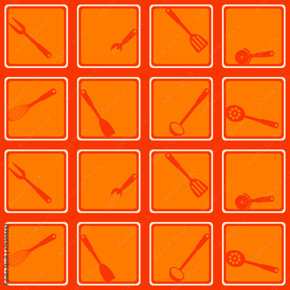 Seamless background with kitchen tools for your design Seamless background with kitchen tools for your design