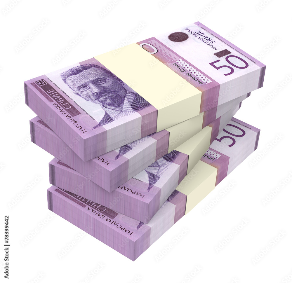 Serbian dinar isolated on white background. Serbian dinar isolated on white background.