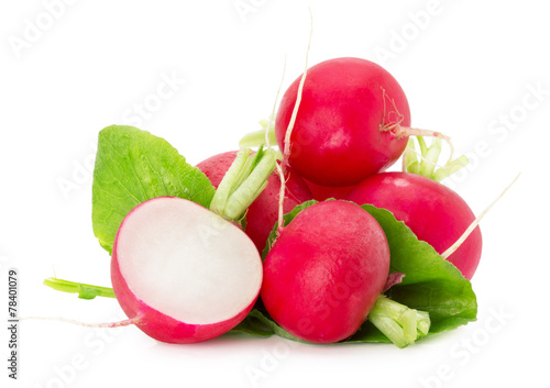 radishes isolated on the white background