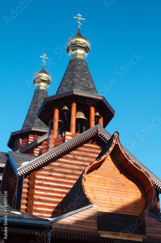 Fotografie Orthodox Russian and Ukrainian wooden church in Kharkov