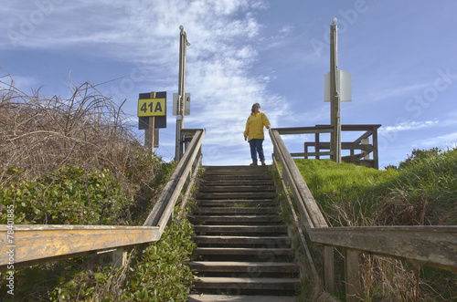 Pedestrian stairway to the beach.
