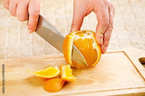 process of peeling orange