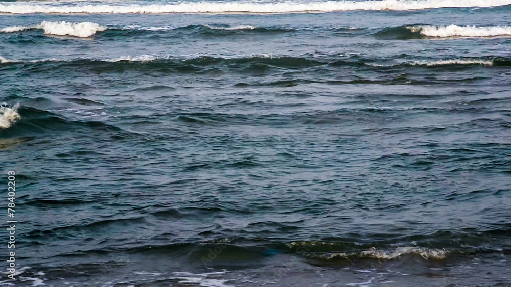 There are lots of waves wash up onto the beach-slow motion
There are lots of waves wash up onto the beach-slow motion
