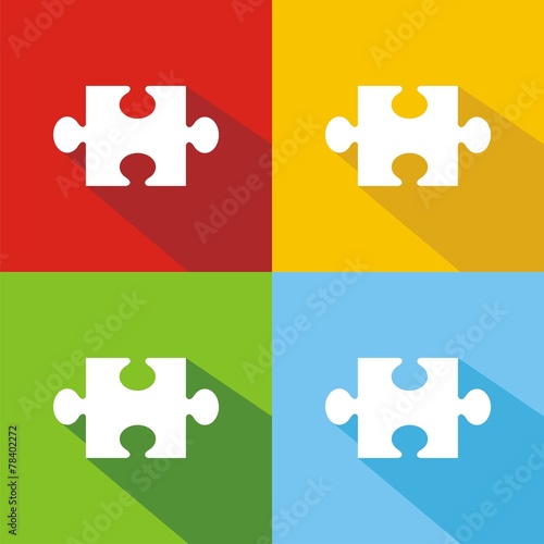 Icono rompecabezas colores sombra