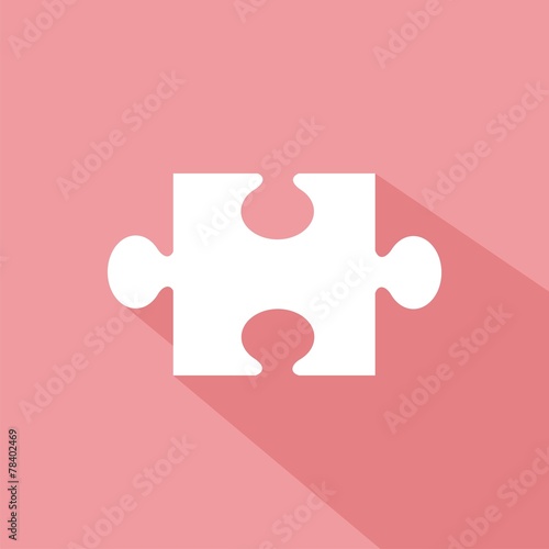 Icono rompecabezas rosa sombra