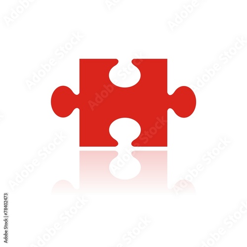 Icono rompecabezas rojo FB reflejo