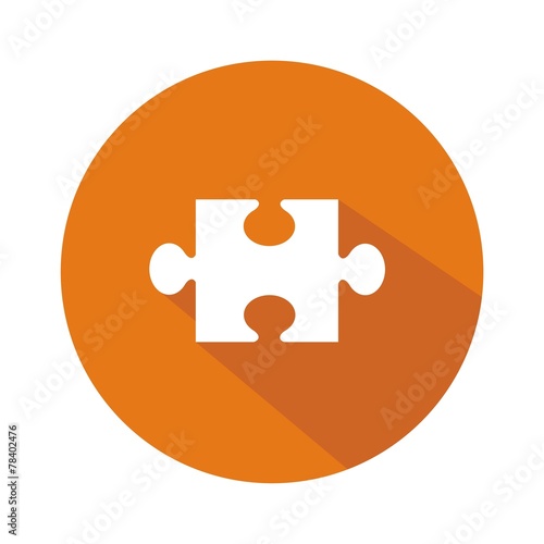 Icono rompecabezas naranja botón sombra
