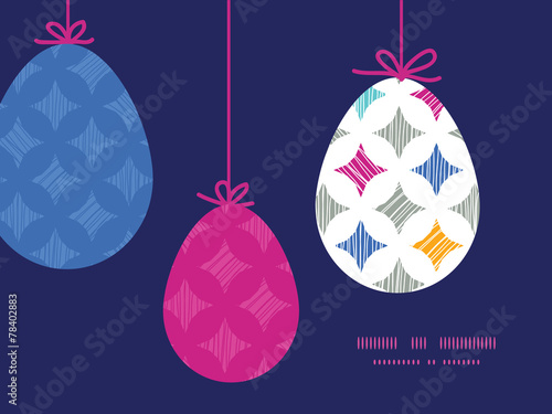 Vector colorful marble textured tiles hanging Easter eggs