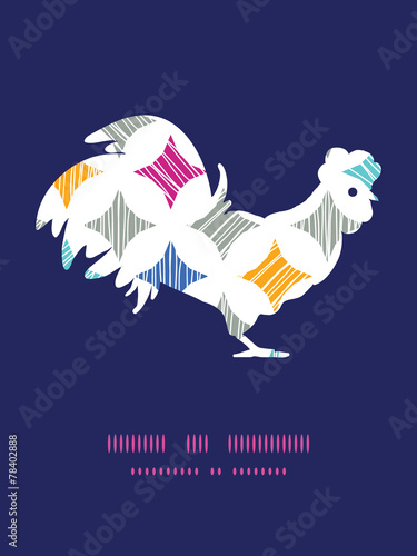 Vector colorful marble textured tiles rooster silhouette Easter