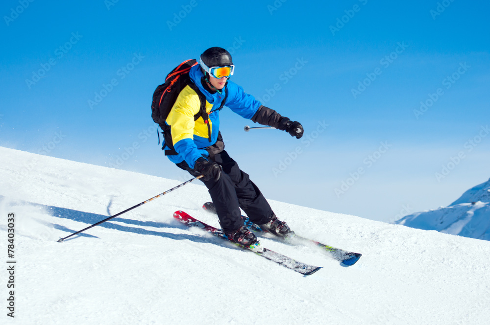 Skifahrer/'Snowboarder - obrazy, fototapety, plakaty 