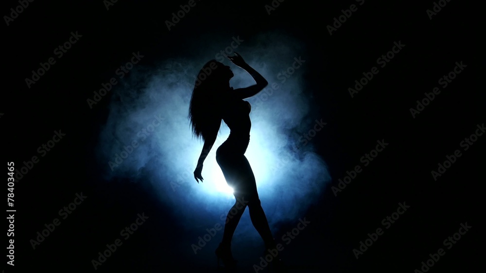 one sexy woman stripper showgirl in silhouette studio isolated one sexy woman stripper showgirl in silhouette studio isolated