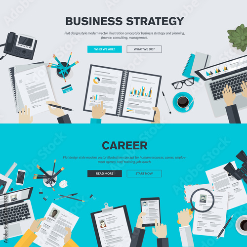 Flat design illustration concepts for business, career