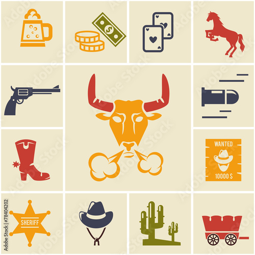 Assortment of Wild West Icons