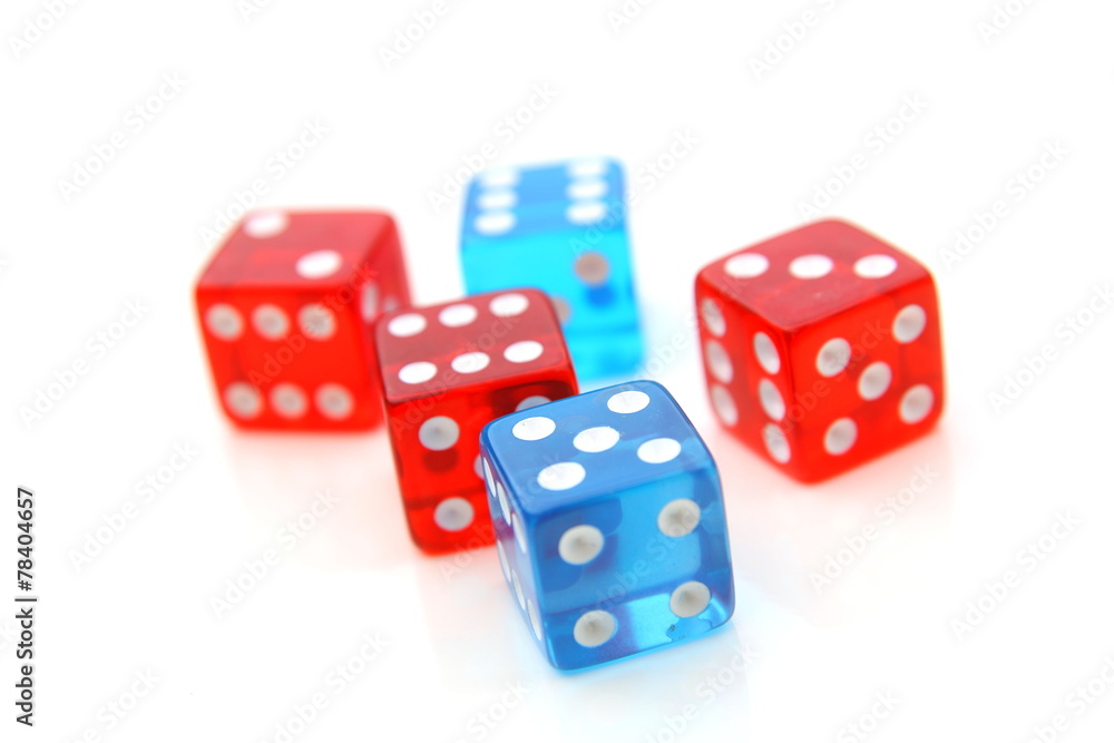 red and blue dices red and blue dices