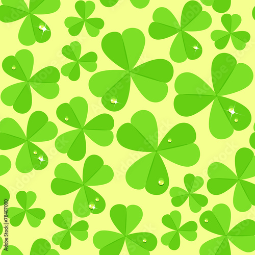 St. Patrick's day vector seamless background with shamrock